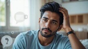 थके हुए भारतीय युवक के साथ कमजोरी के संकेत